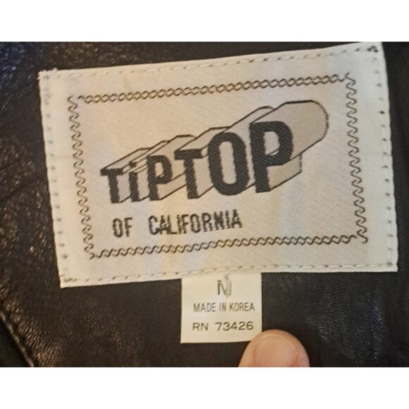 Womens Tip Top Cropped Leather Jacket W Fringe Black Open Front Western Ranch M - Picture 5 of 7